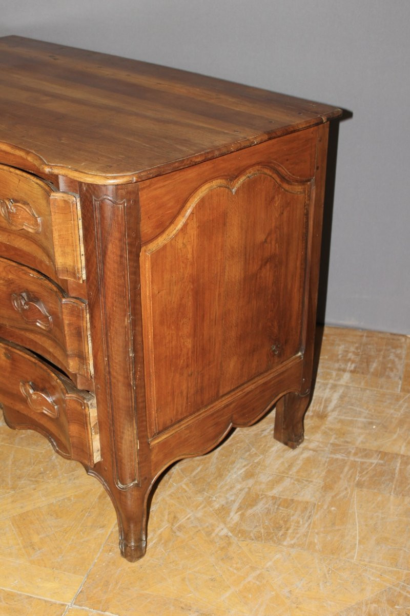 Commode Arbalète en Noyer XVIIIe-photo-4