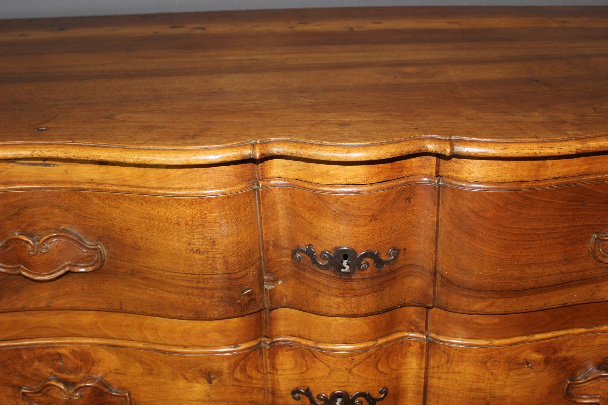 Commode Arbalète en Noyer XVIIIe-photo-7