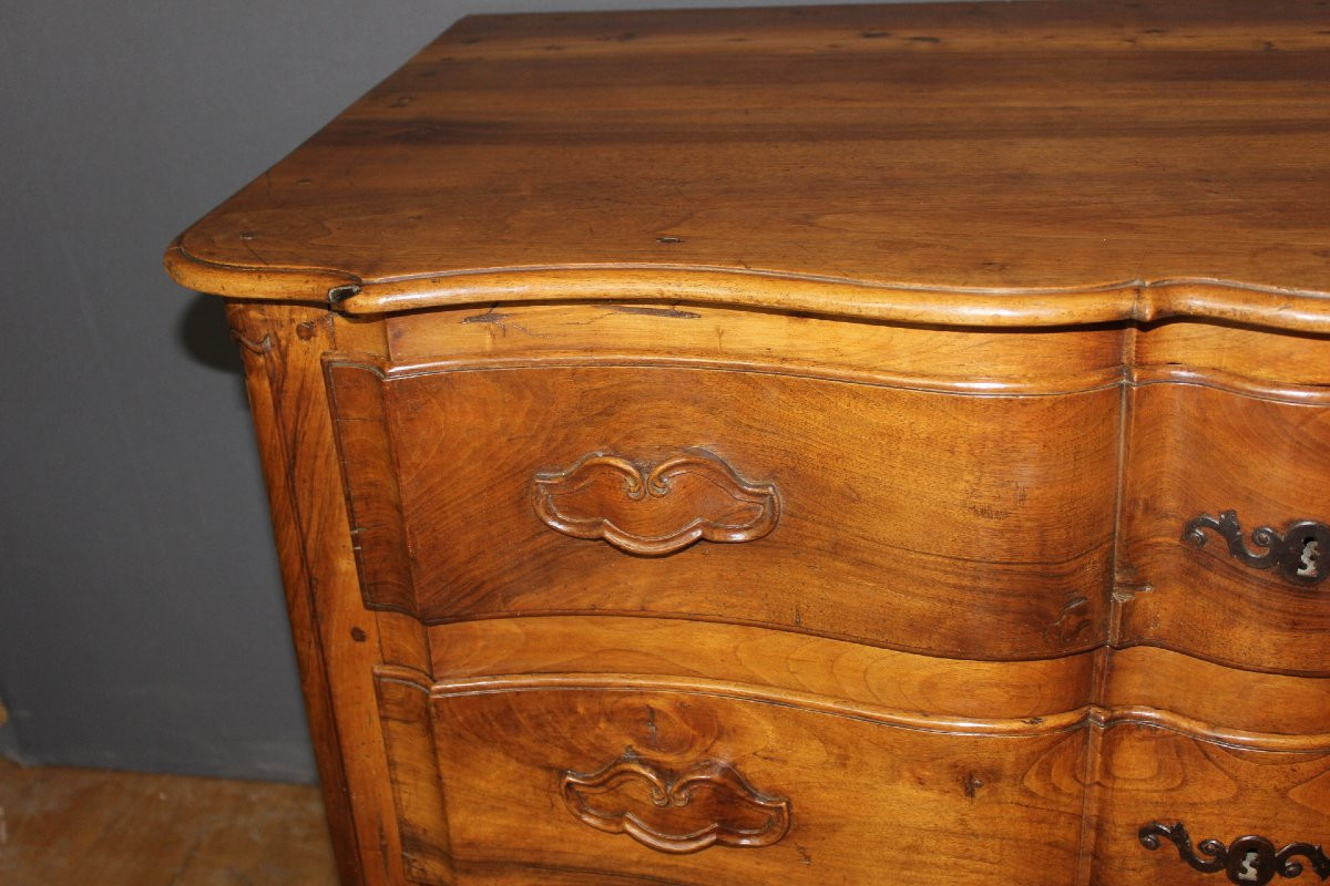 Commode Arbalète en Noyer XVIIIe-photo-8