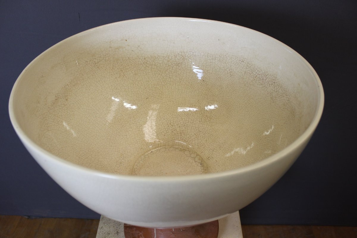 Marble And Ceramic Column And Basin Circa 1980-photo-1