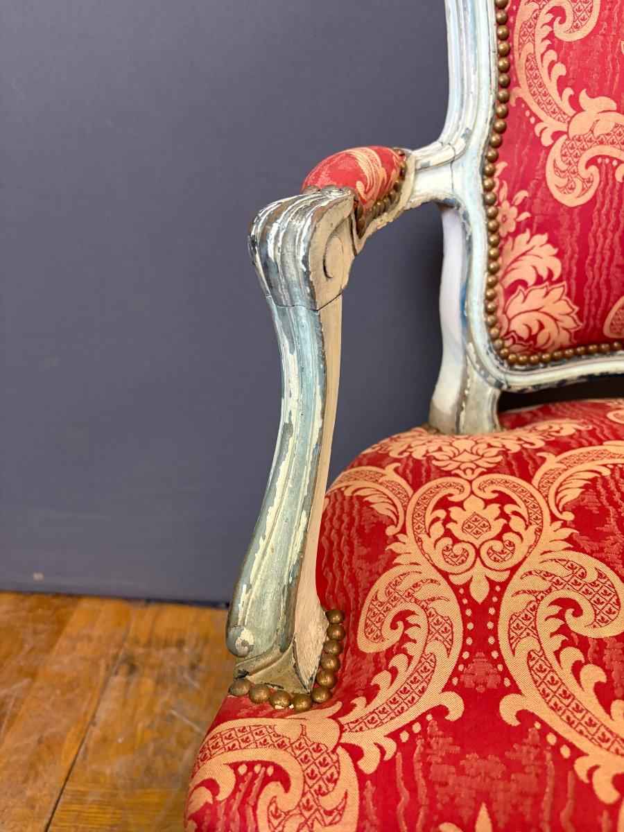 Pair Of Louis XV Style Polychrome Beech Cabriolets-photo-1