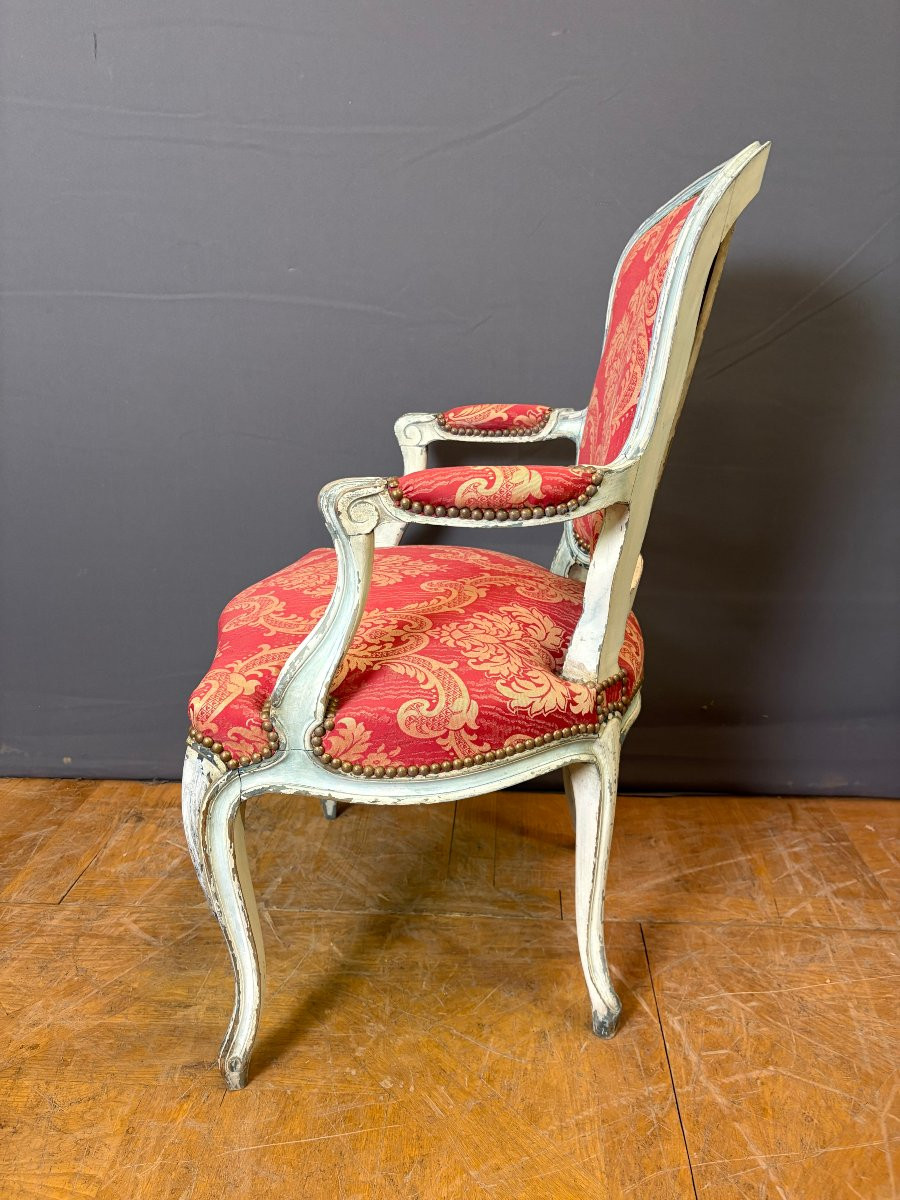 Pair Of Louis XV Style Polychrome Beech Cabriolets-photo-3