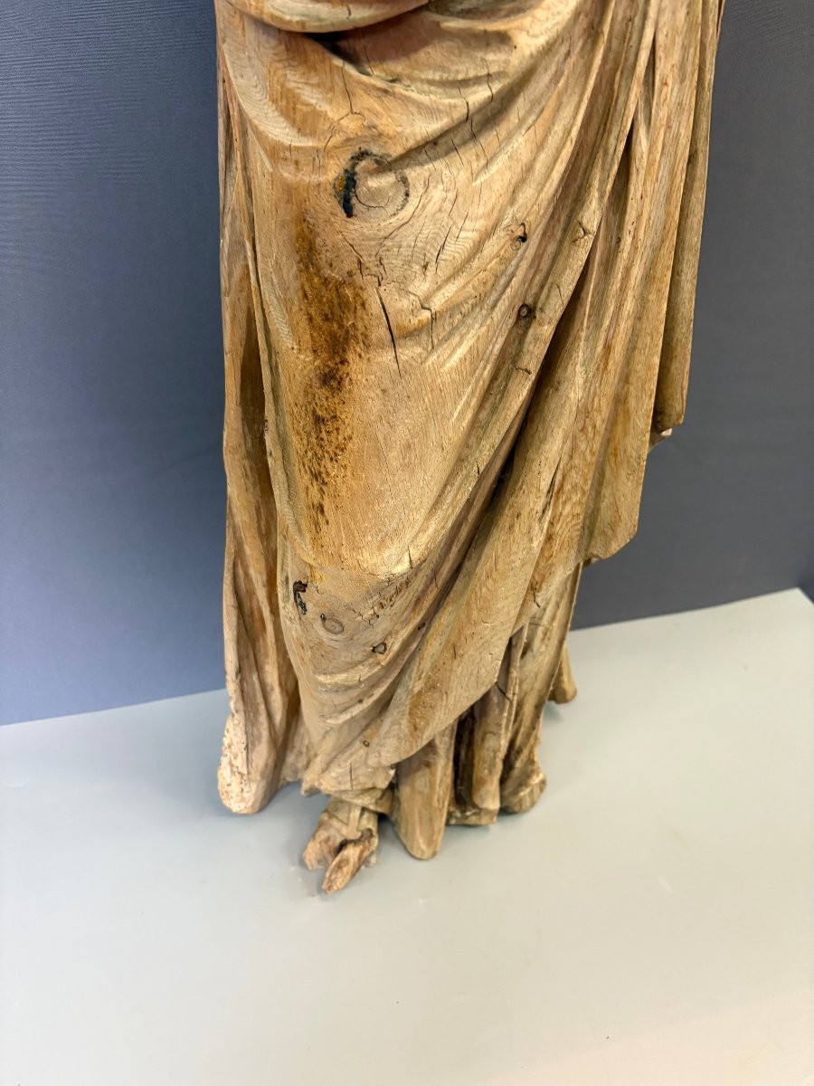 Virgin And Child In Carved Wood, Late 18th Century-photo-4