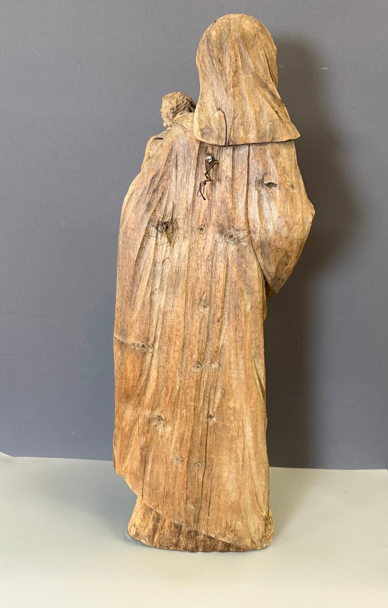 Virgin And Child In Carved Wood, Late 18th Century-photo-4