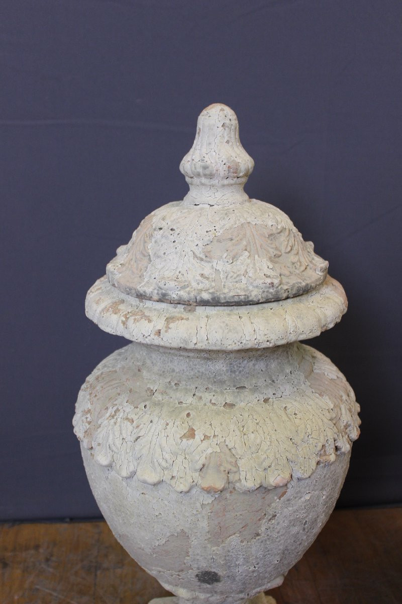 Pair Of Covered Garden Vases , XIXe-photo-2
