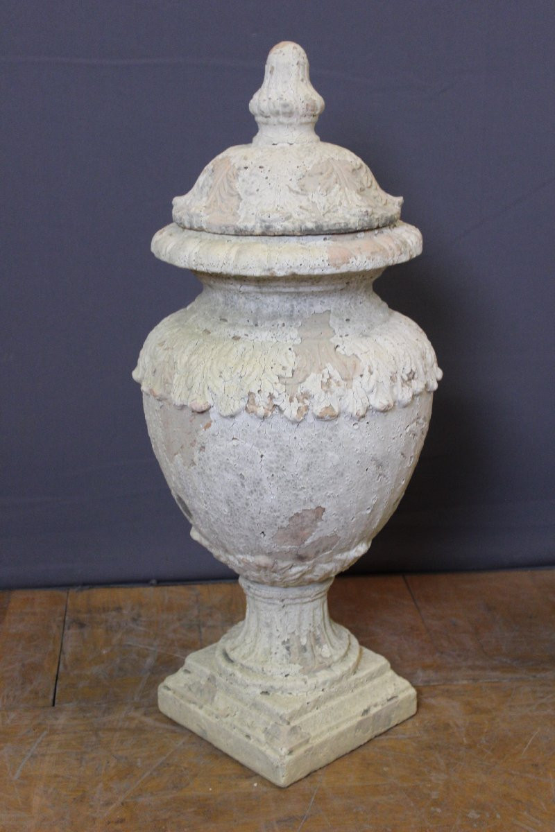 Pair Of Covered Garden Vases , XIXe-photo-1