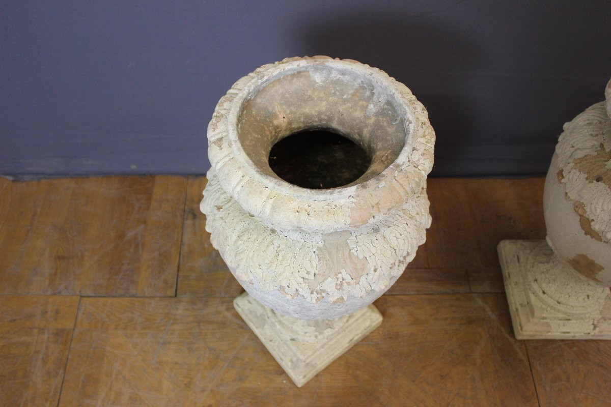 Pair Of Covered Garden Vases , XIXe-photo-3
