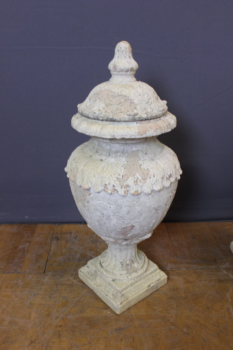 Pair Of Covered Garden Vases , XIXe-photo-7
