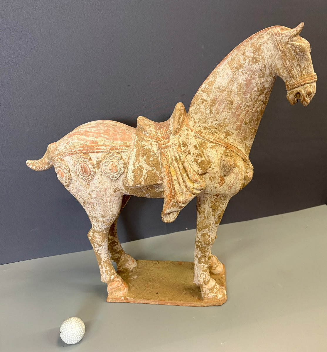 Important Cheval en Terre Cuite Style Tang , Chine -photo-1
