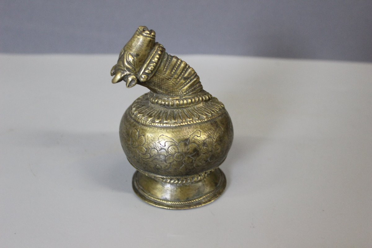 Tête de Vache Sacrée en Bronze , Inde fin XVIIIe-photo-4