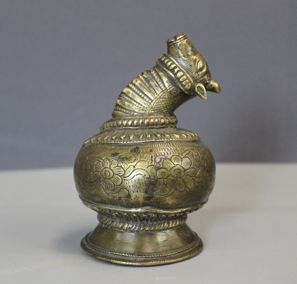 Tête de Vache Sacrée en Bronze , Inde fin XVIIIe