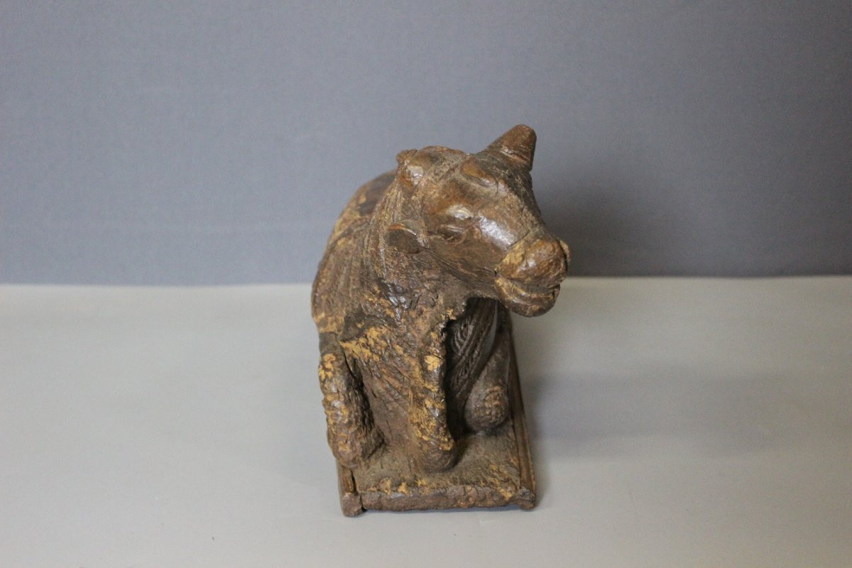 Sacred Cow In Carved Wood, India XIX-photo-2