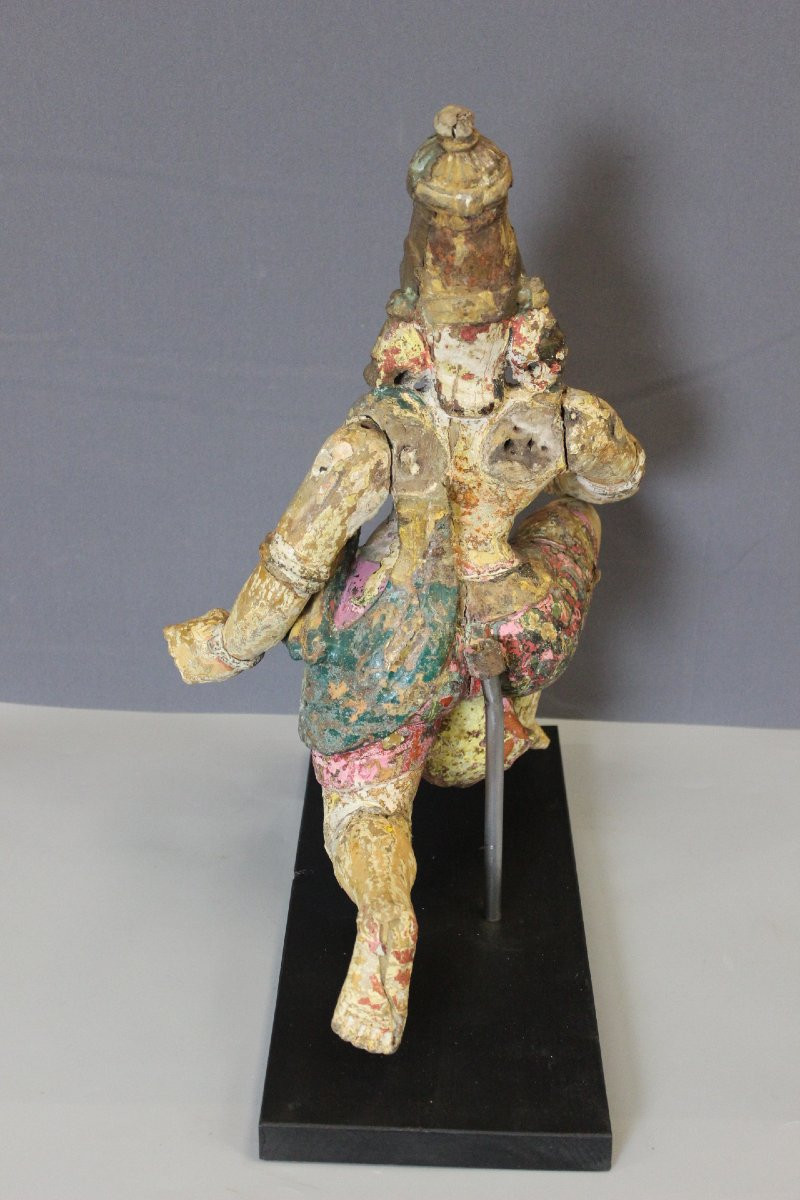 Bois Polychrome , Radjasthan , Inde du Nord XIXe-photo-1