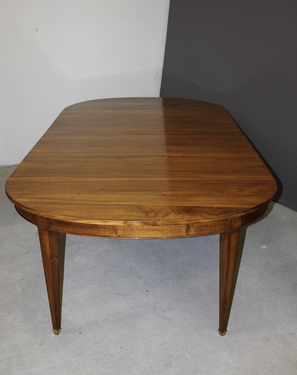 Restoration Walnut Belt Table With Three Walnut Leaves 19th Century-photo-2