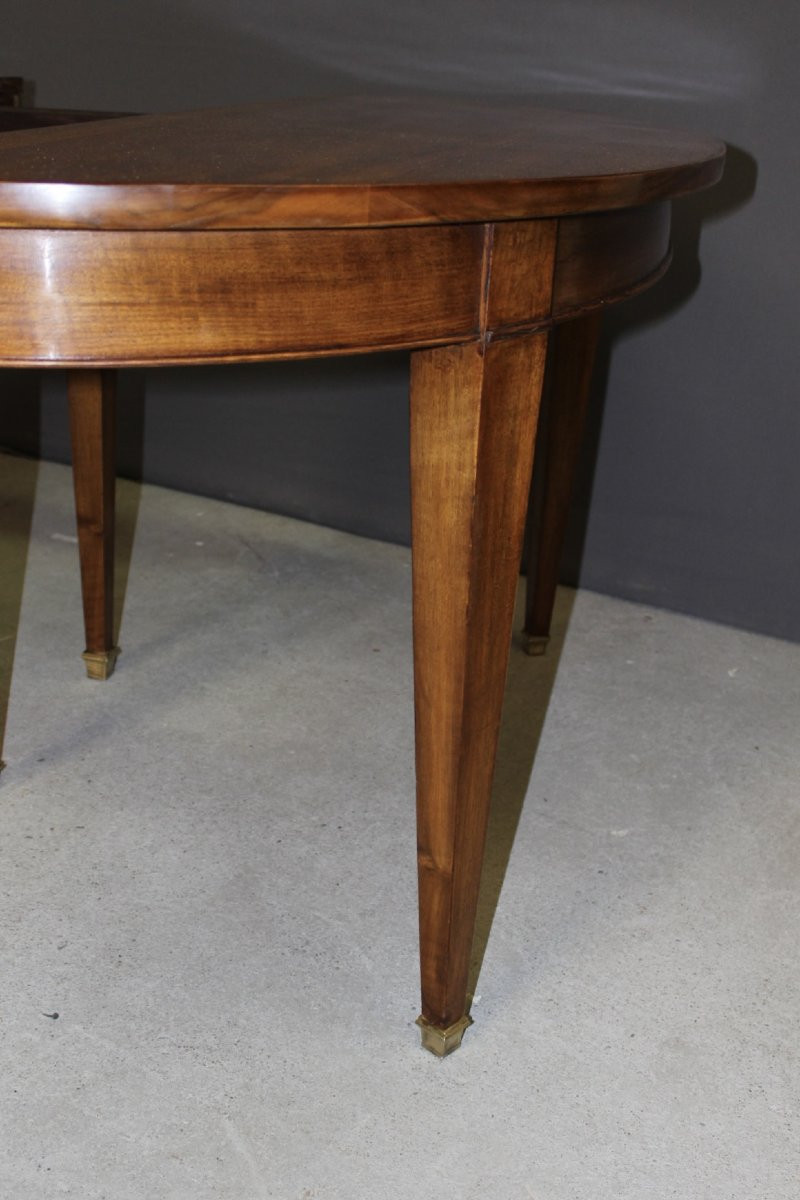 Restoration Walnut Belt Table With Three Walnut Leaves 19th Century-photo-3