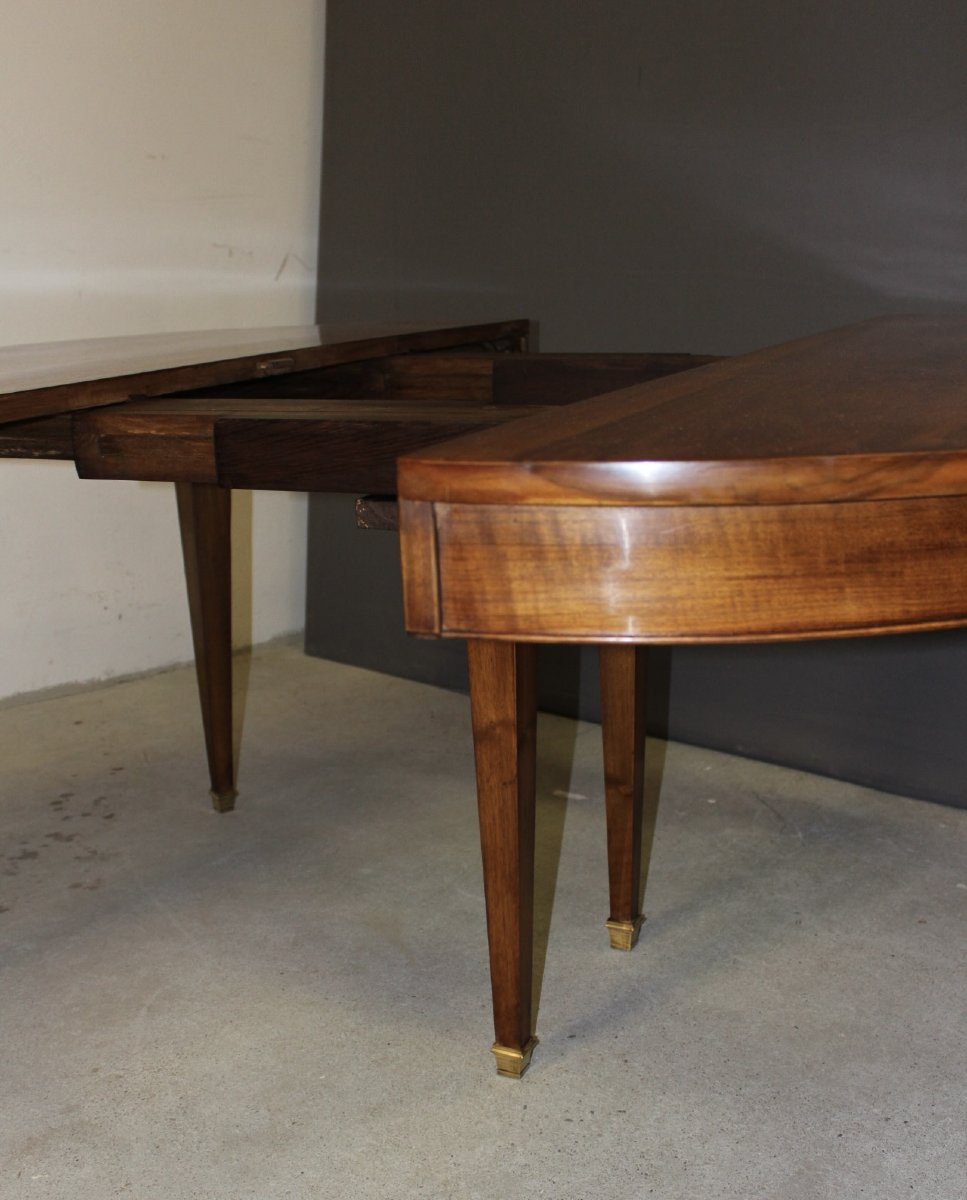 Restoration Walnut Belt Table With Three Walnut Leaves 19th Century-photo-4
