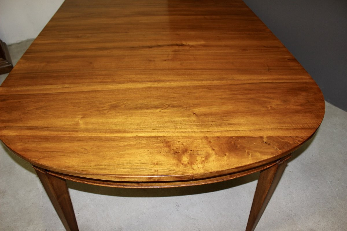 Restoration Walnut Belt Table With Three Walnut Leaves 19th Century-photo-5