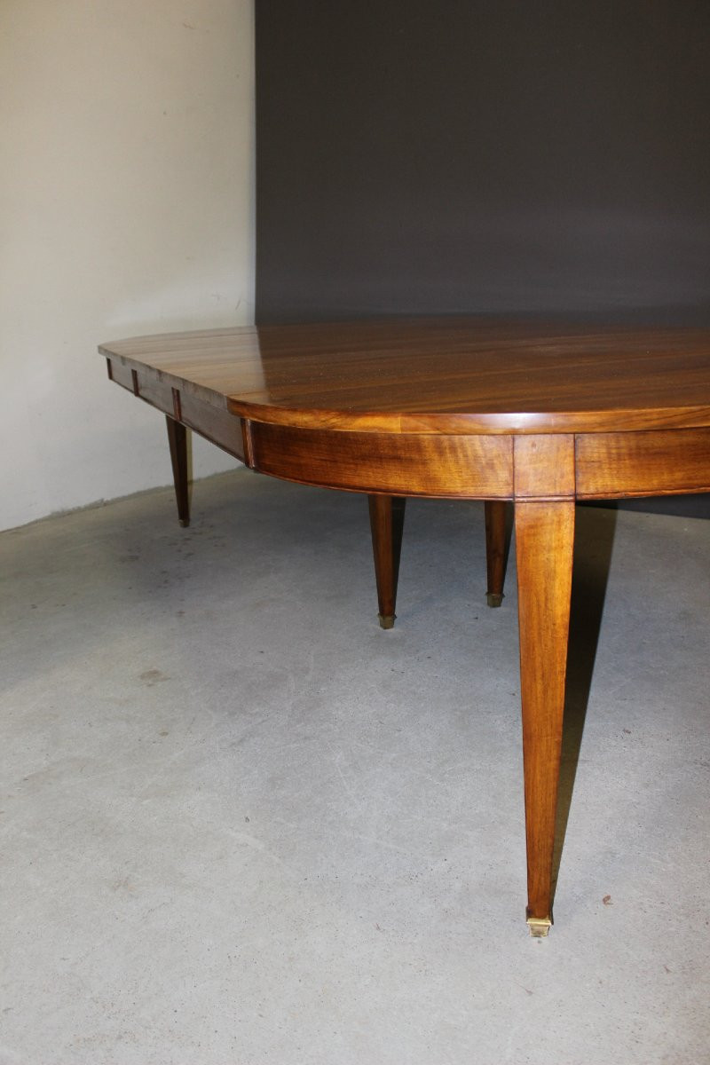 Restoration Walnut Belt Table With Three Walnut Leaves 19th Century-photo-7