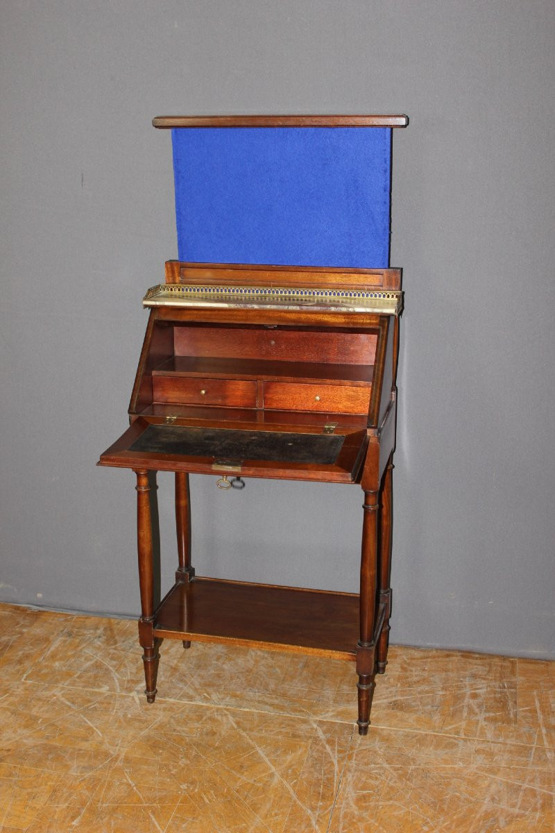 Bureau Dos d'âne en Acajou de Style Directoire XXe-photo-4