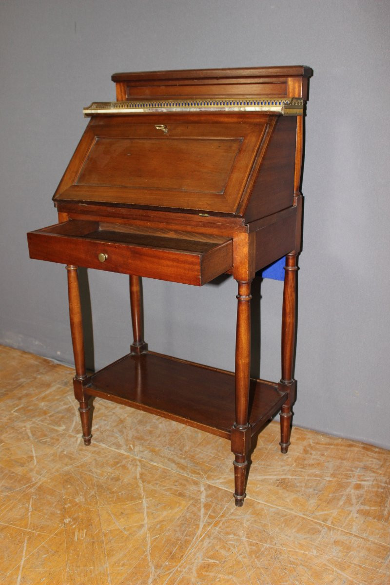 Bureau Dos d'âne en Acajou de Style Directoire XXe-photo-2