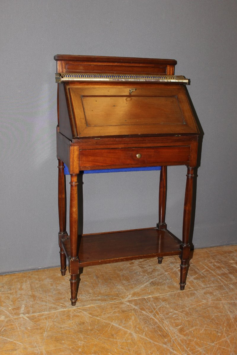 Bureau Dos d'âne en Acajou de Style Directoire XXe-photo-4