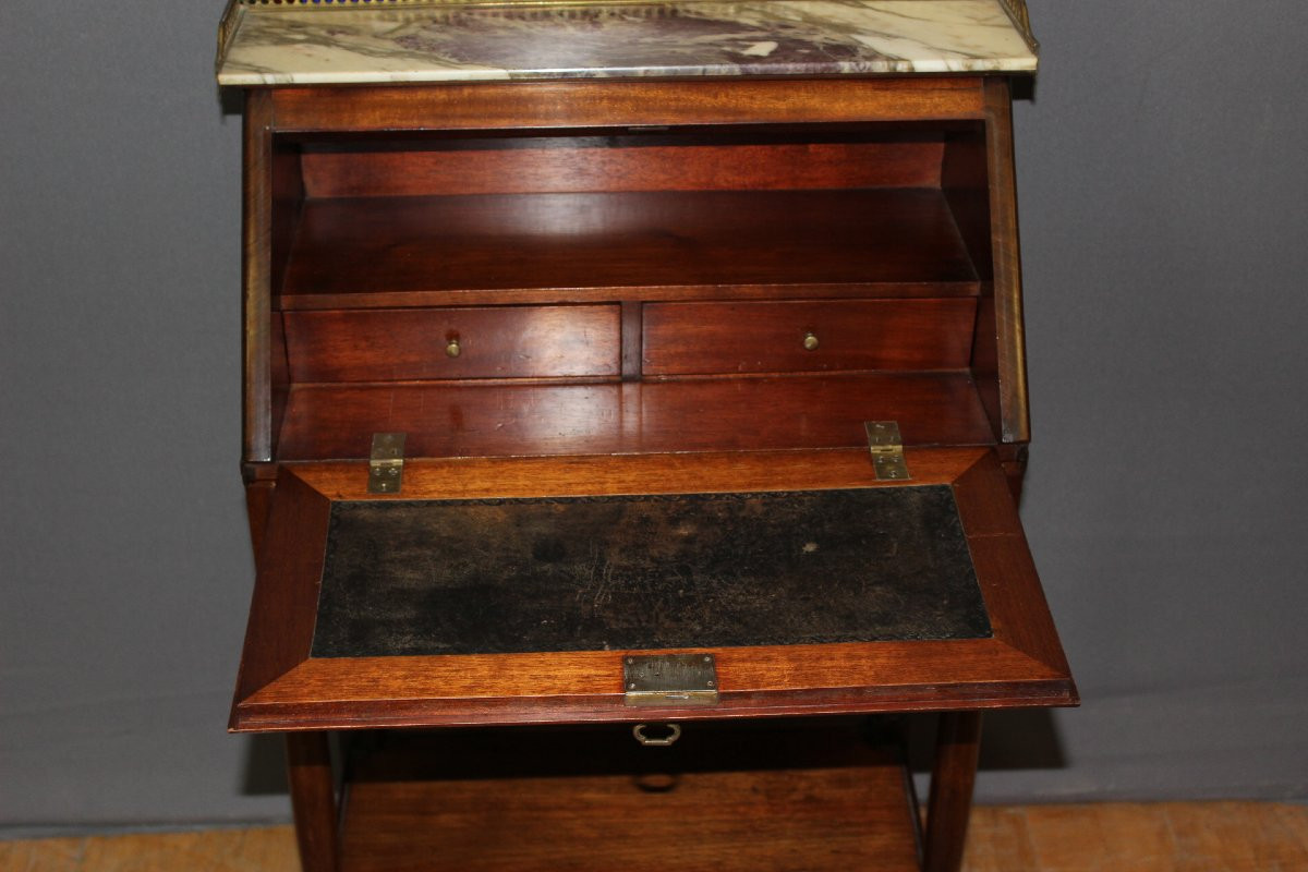 Bureau Dos d'âne en Acajou de Style Directoire XXe-photo-6