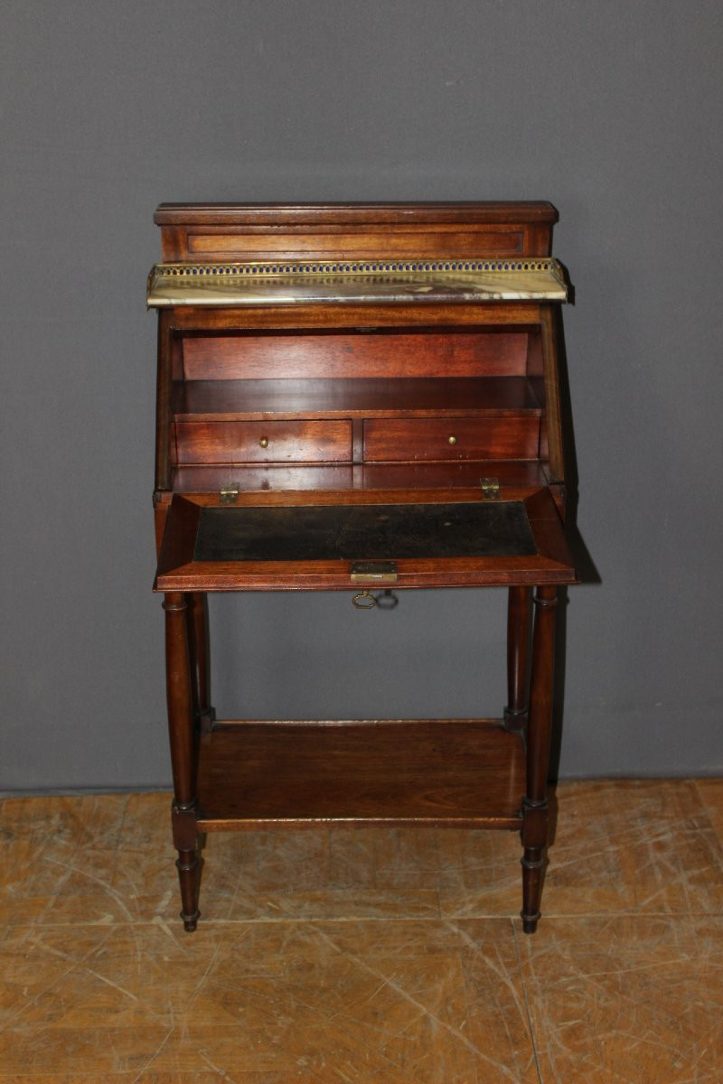 Bureau Dos d'âne en Acajou de Style Directoire XXe-photo-7
