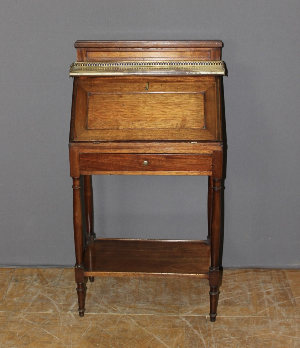 Bureau Dos d'âne en Acajou de Style Directoire XXe