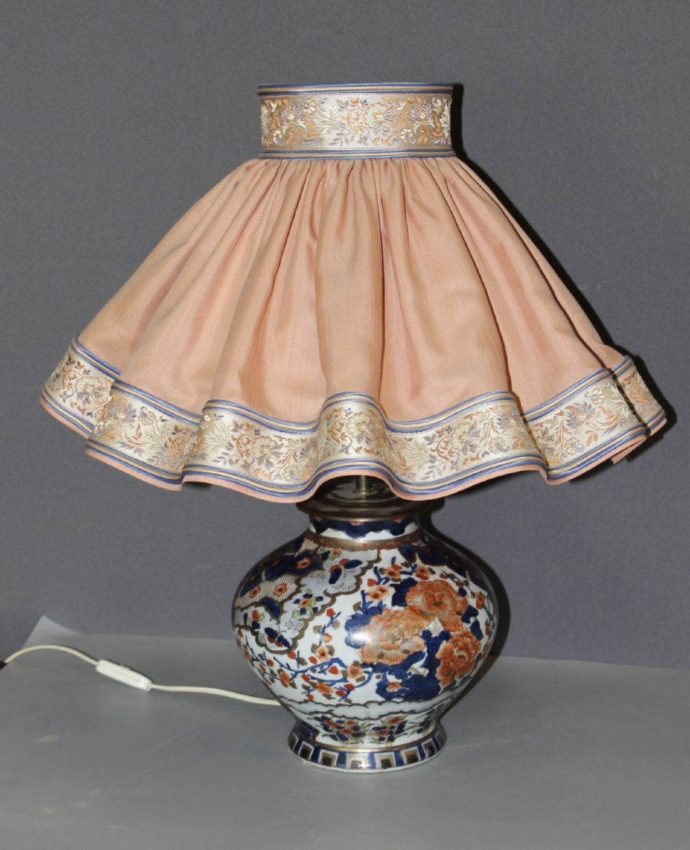 Vase Imari XIXe Monté en Lampe -photo-3