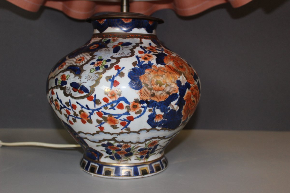 Vase Imari XIXe Monté en Lampe -photo-4