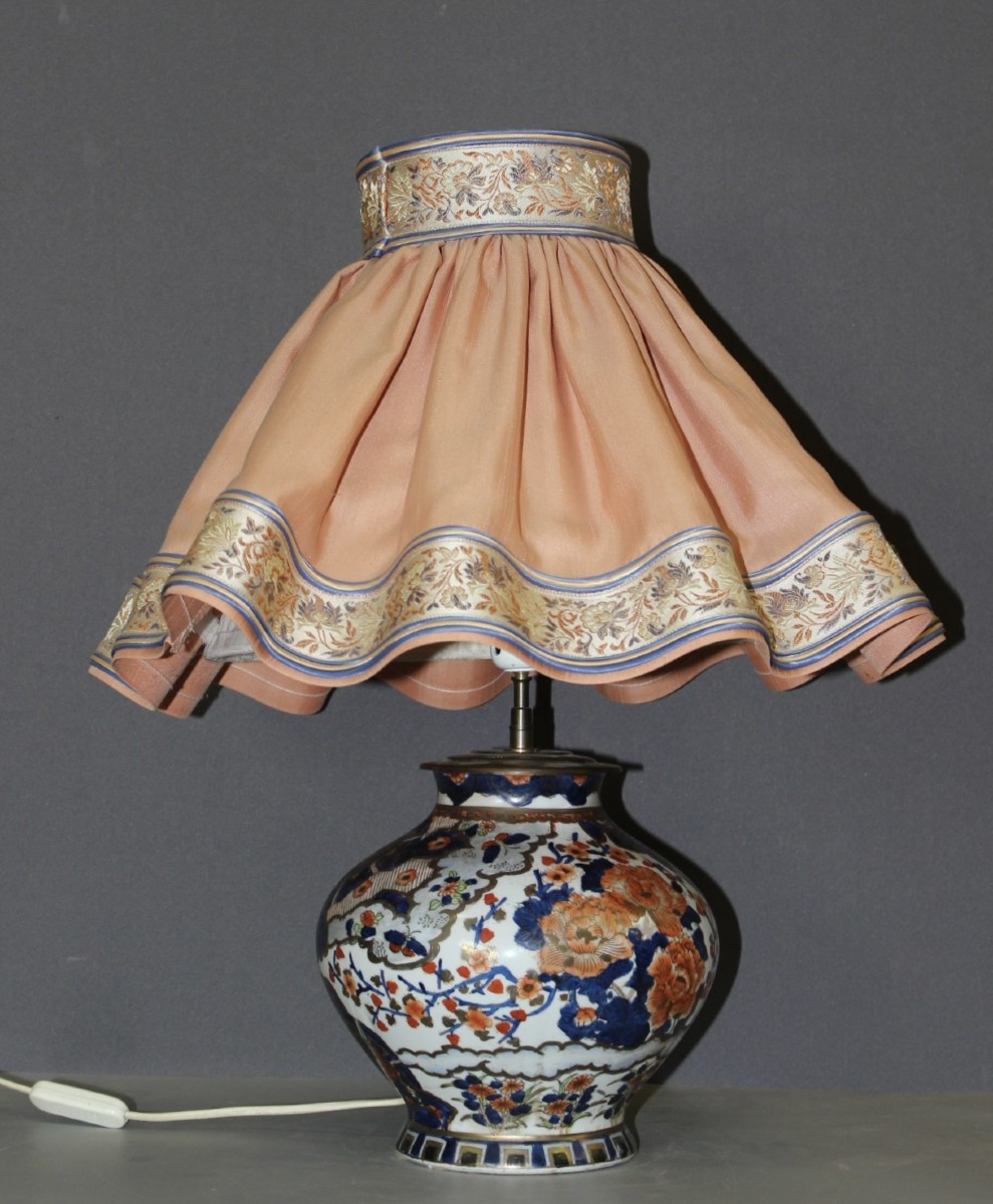 Vase Imari XIXe Monté en Lampe 