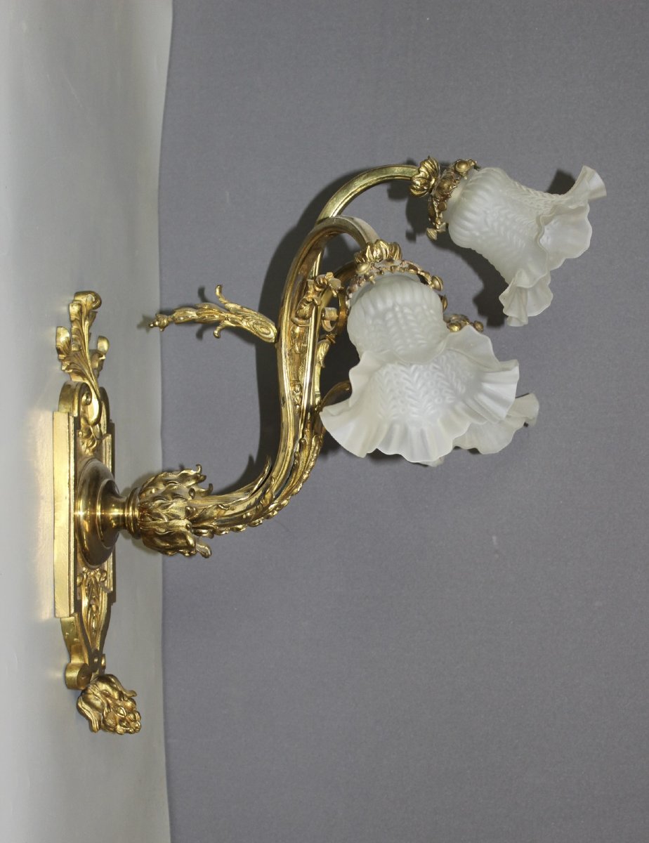 Pair Of Napoleon III Gilt Bronze Sconces-photo-2