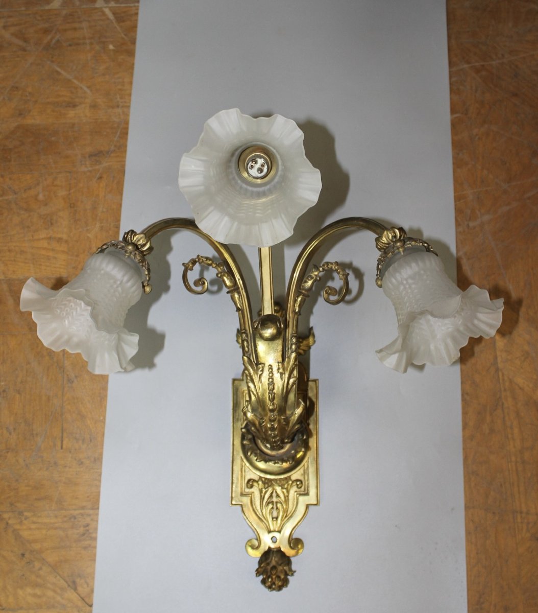 Pair Of Napoleon III Gilt Bronze Sconces-photo-8