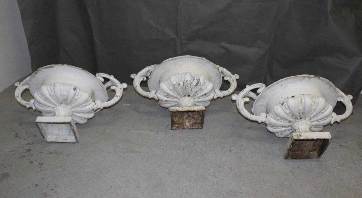 Suite Of Three Medici In Cast Iron About 1900-photo-4