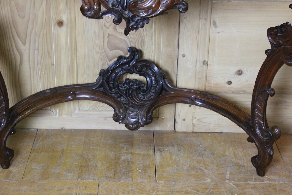 Large 19th-century Louis XV Console Table In Walnut-photo-3