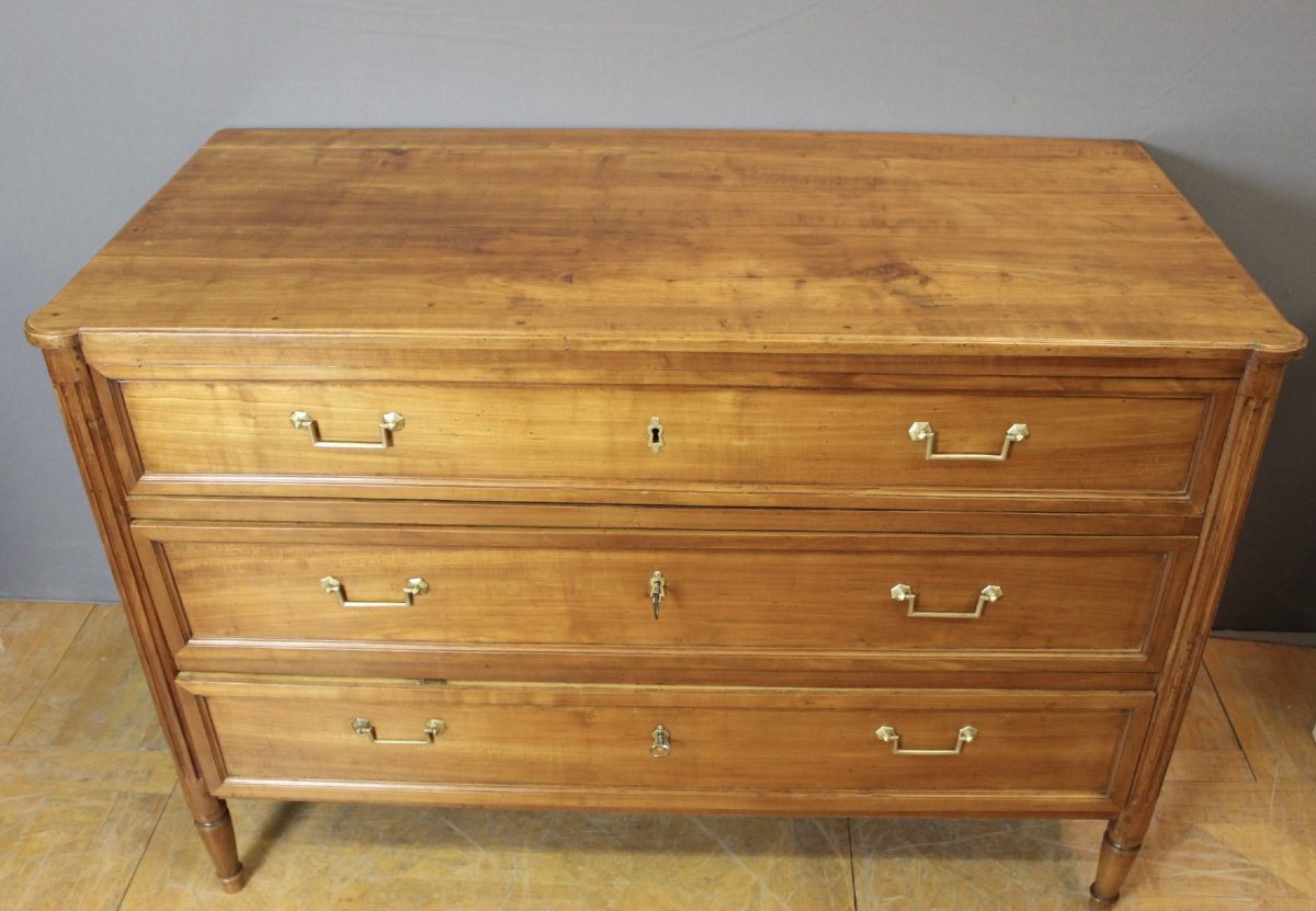 Louis XVI-style Cherry Wood Chest Of Drawers, Late 18th Century-photo-2