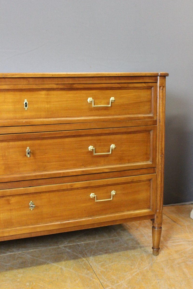 Louis XVI-style Cherry Wood Chest Of Drawers, Late 18th Century-photo-4