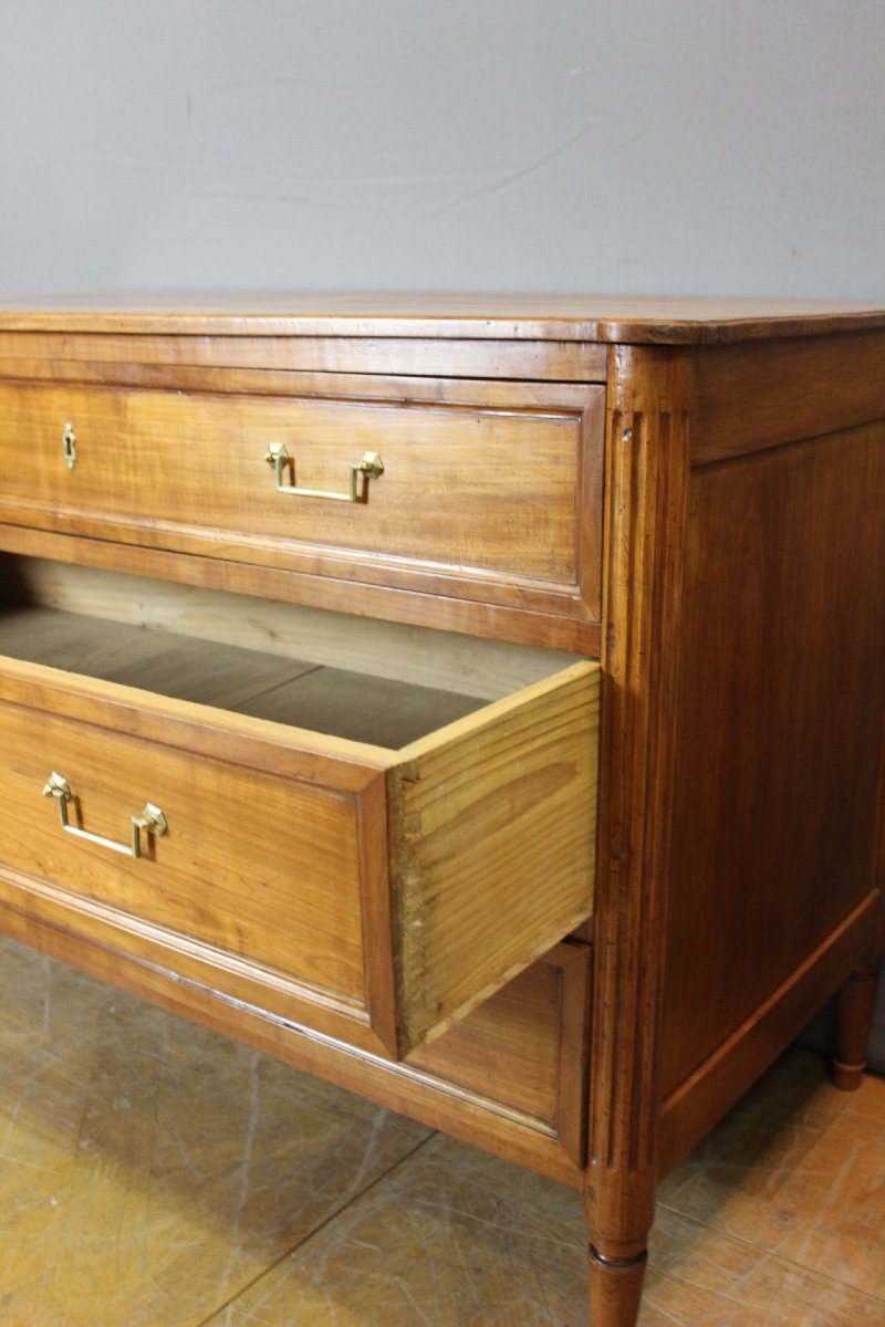 Louis XVI-style Cherry Wood Chest Of Drawers, Late 18th Century-photo-1