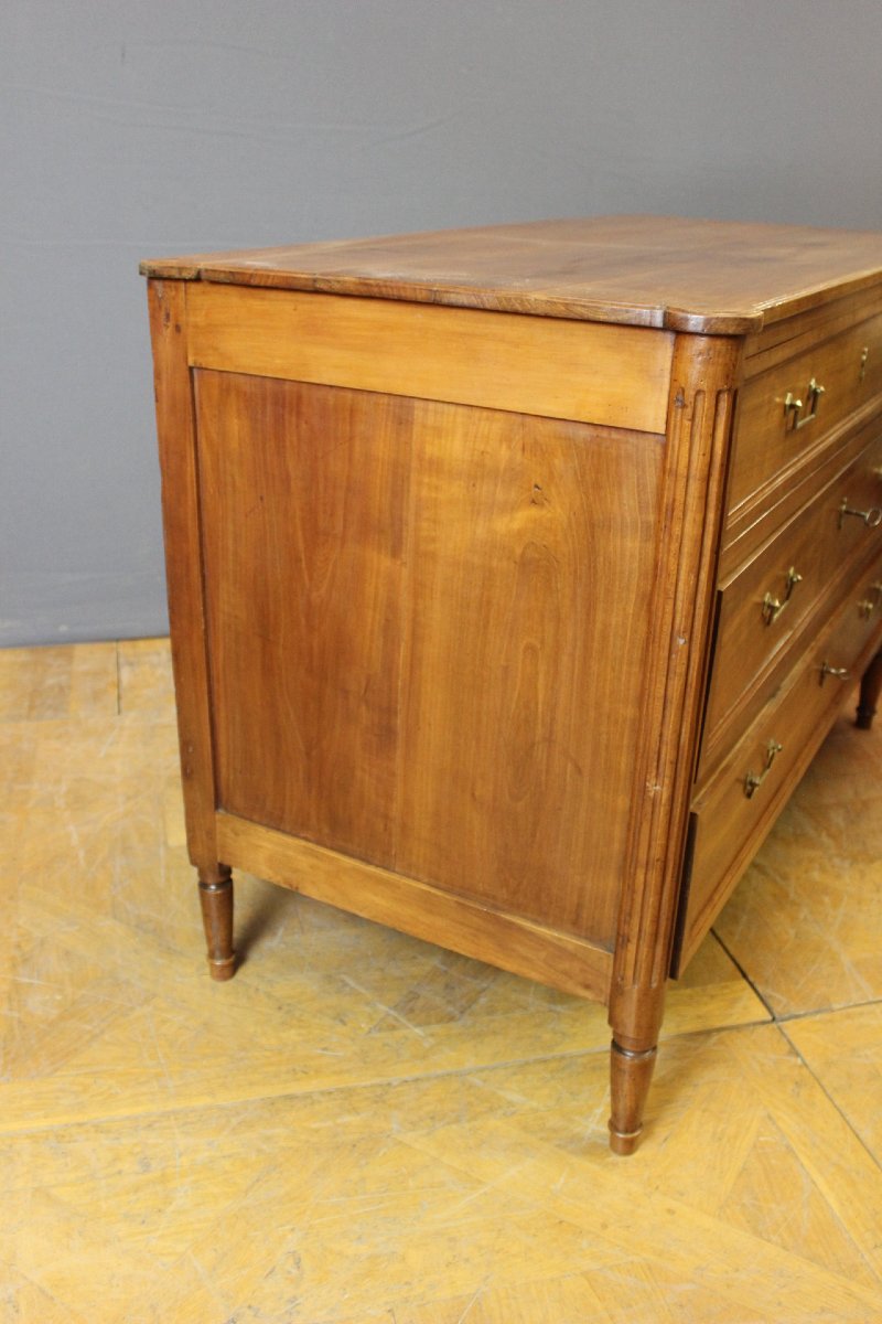 Louis XVI-style Cherry Wood Chest Of Drawers, Late 18th Century-photo-4