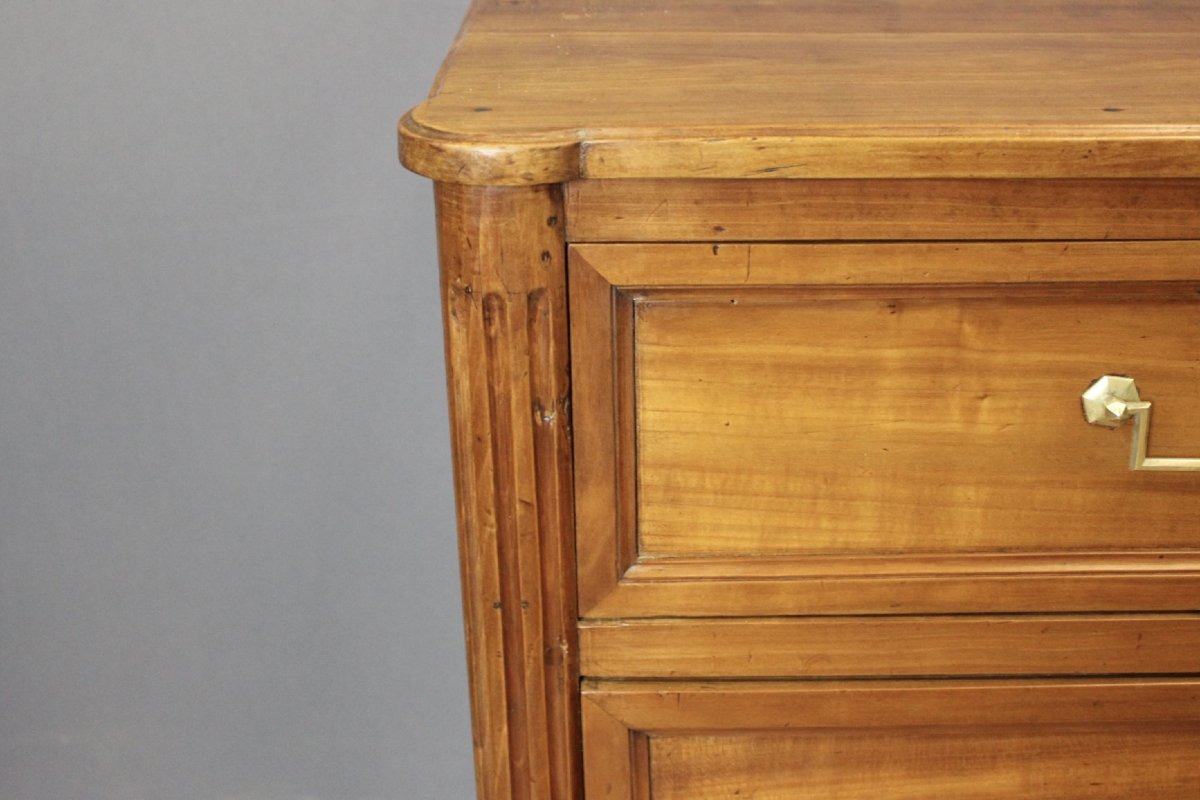 Louis XVI-style Cherry Wood Chest Of Drawers, Late 18th Century-photo-5