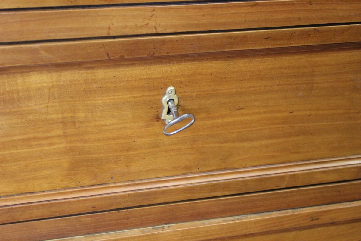 Louis XVI-style Cherry Wood Chest Of Drawers, Late 18th Century-photo-7