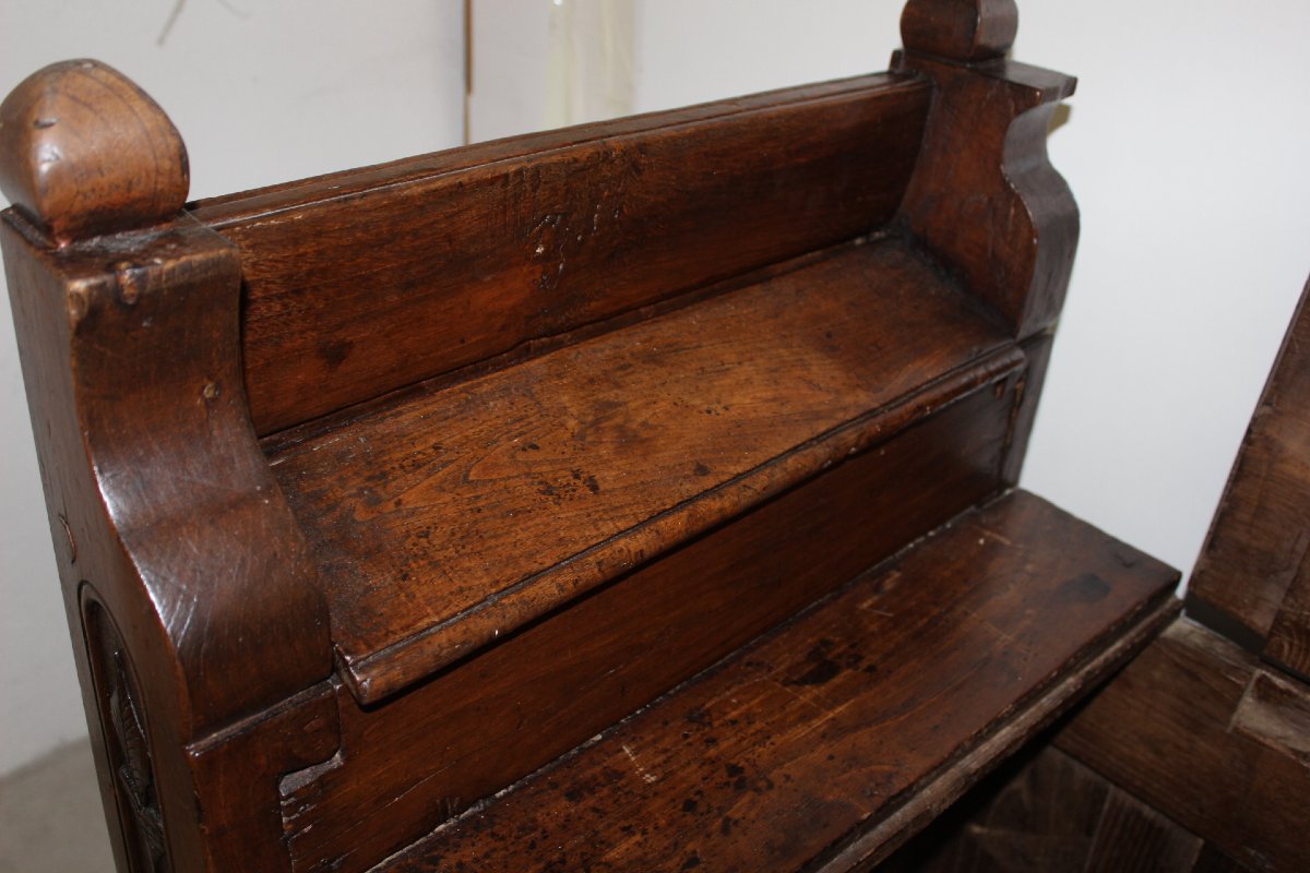 Banc Coffre en Chêne XVIIIe-photo-6
