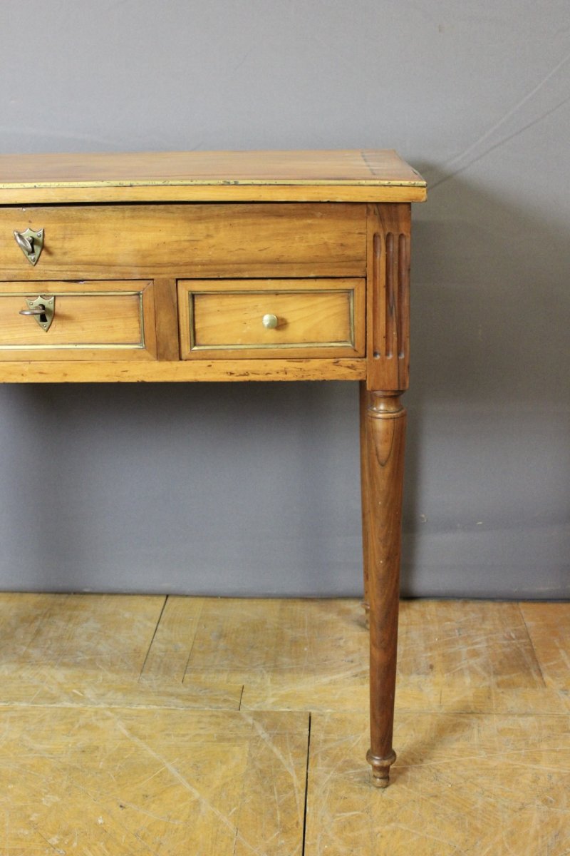 Men's Dressing Table In Cherry Wood, Directoire Period -photo-2