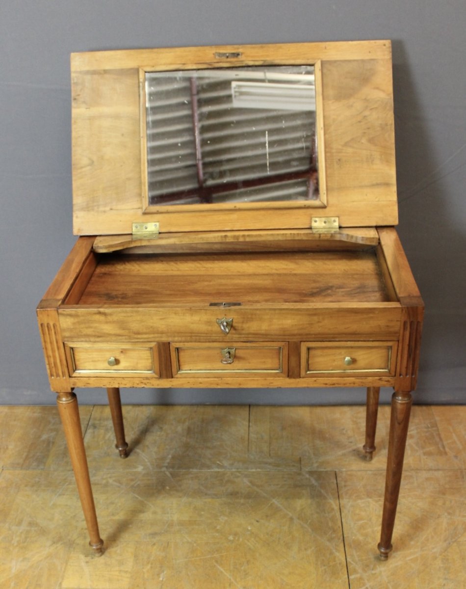 Men's Dressing Table In Cherry Wood, Directoire Period -photo-3
