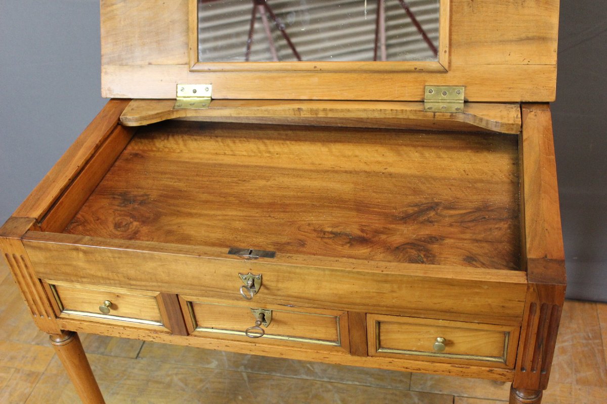 Men's Dressing Table In Cherry Wood, Directoire Period -photo-1