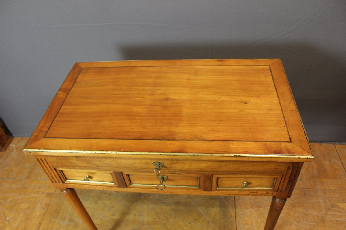 Men's Dressing Table In Cherry Wood, Directoire Period -photo-2