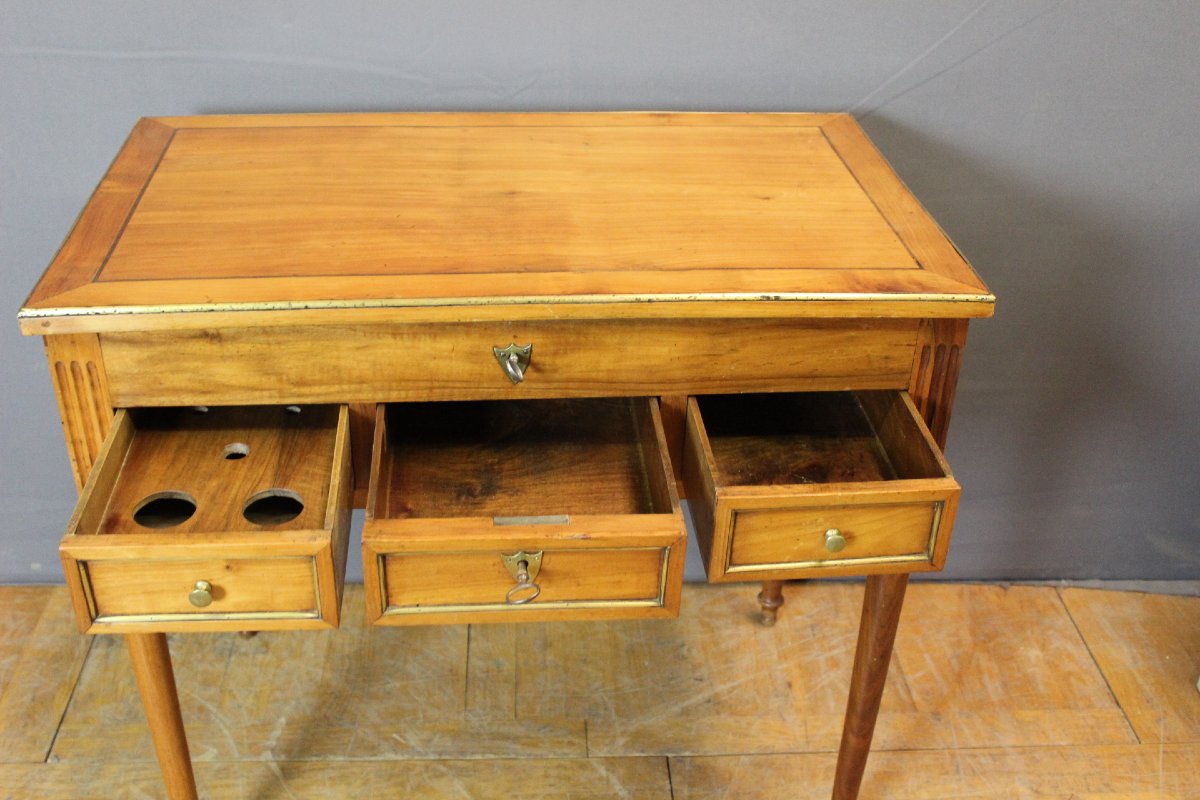 Men's Dressing Table In Cherry Wood, Directoire Period -photo-6