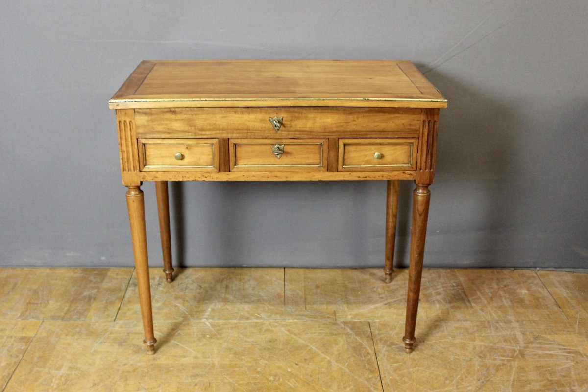 Men's Dressing Table In Cherry Wood, Directoire Period 