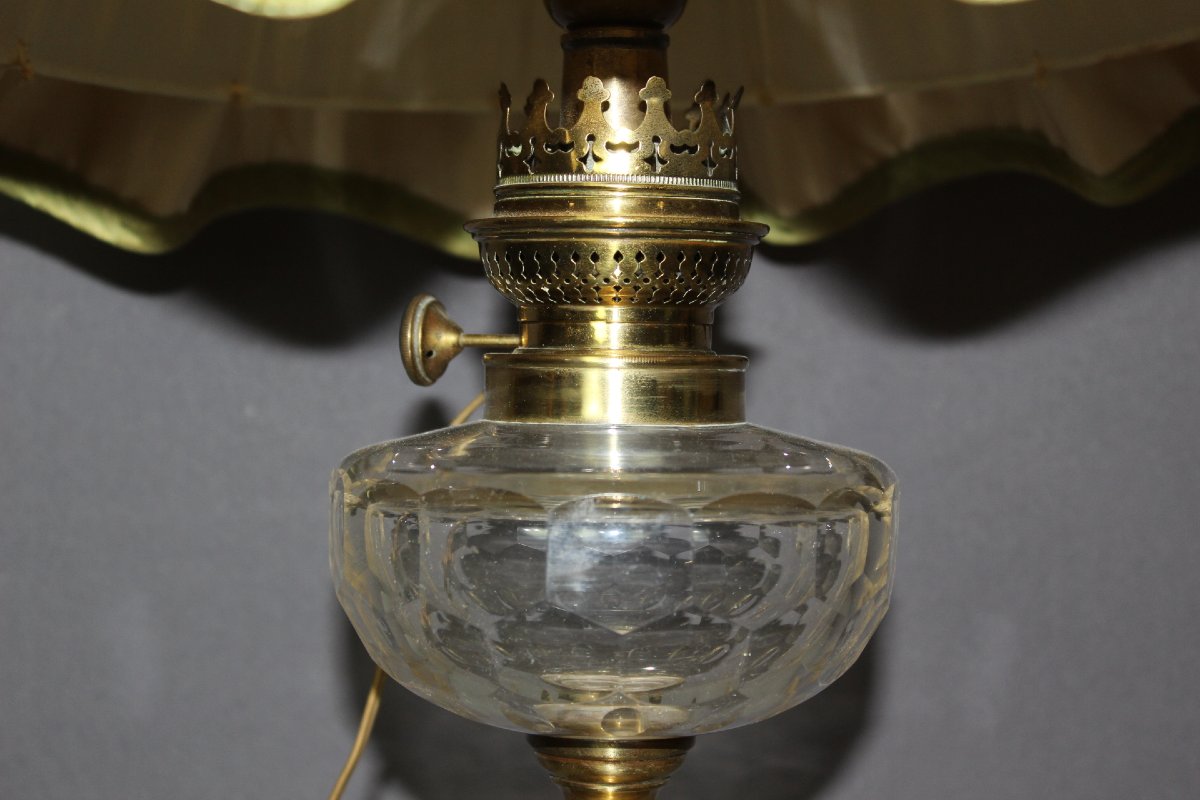 Lampe à Pétrole en Onyx et Emaux Cloisonnés Napoléon  III-photo-4