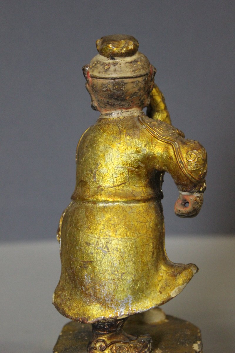 Sculpture d'un Singe Dansant en Bois Doré, Inde XIX-photo-4